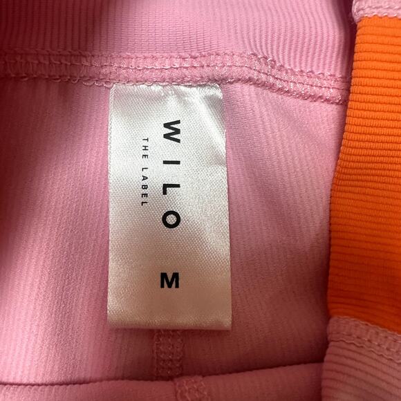 Wilo Ribbed Pink Orange Yellow Biker Shorts - Picture 3 of 4